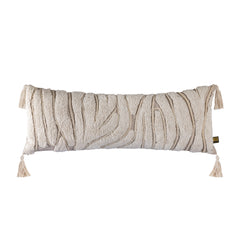 Zalie Natural cotton cushion zebra corner fringes