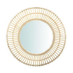 Zandor Natural bamboo mirror round big