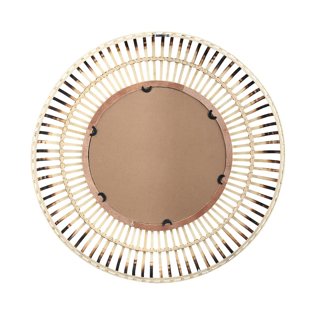 Zandor Natural bamboo mirror round big