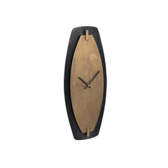 Zanni Gold metal wall clock on black shaped oval