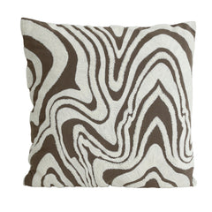 Zaraa Taupe cotton cushion weavy pattern square L