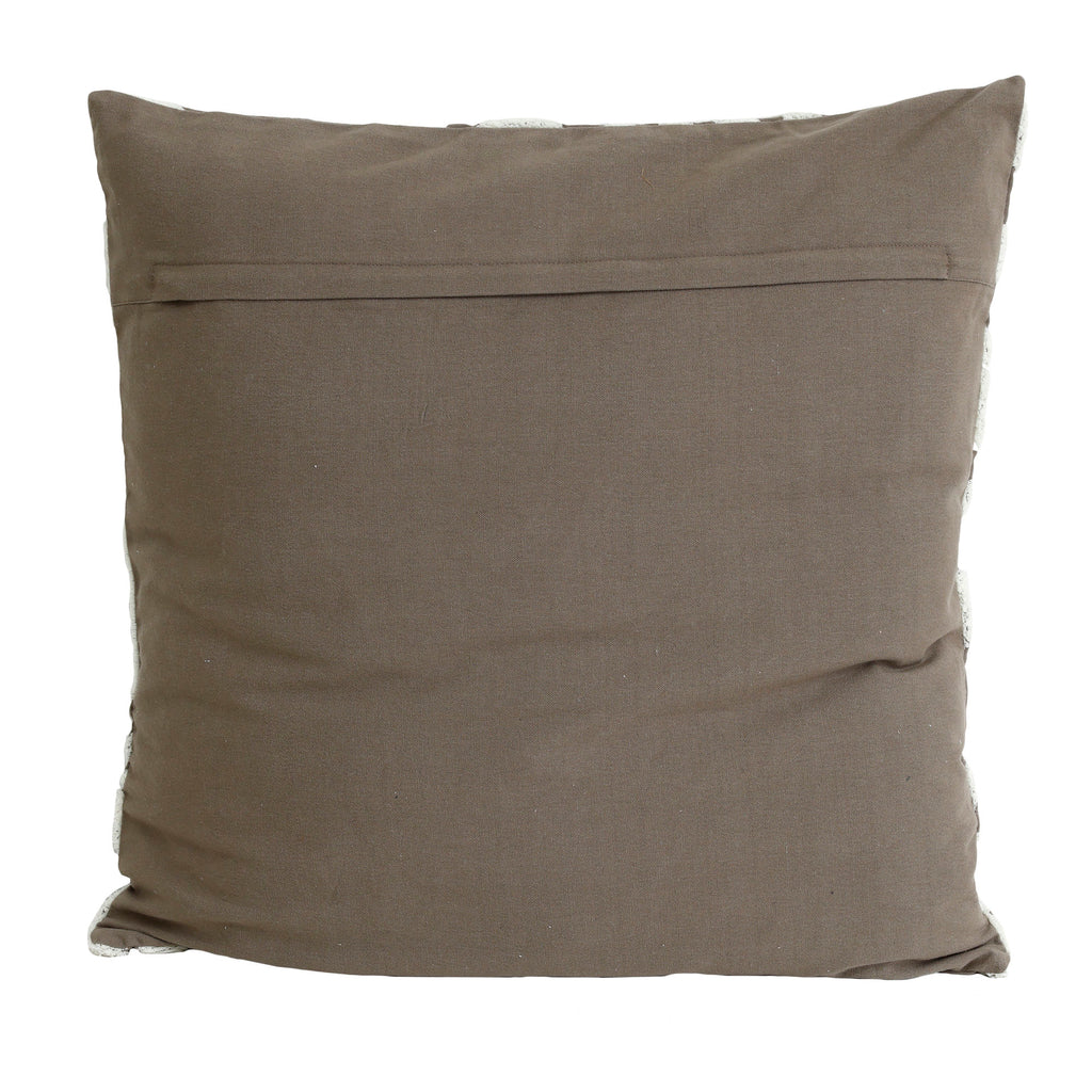 Zaraa Taupe cotton cushion weavy pattern square S