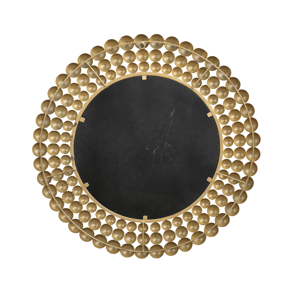 Zenno Gold metal wall mirror dotted border round