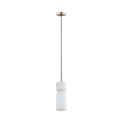 Zhen White embossed rib glass hanging lamp L