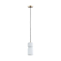 Zhen White embossed rib glass hanging lamp M