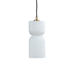 Zhen White embossed rib glass hanging lamp M