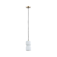 Zhen White embossed rib glass hanging lamp S