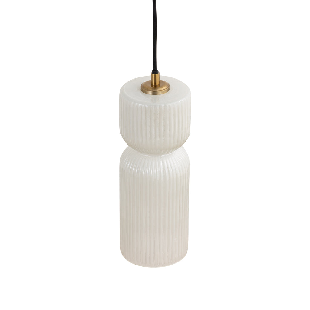 Zhen White embossed rib glass multi hanging lamp