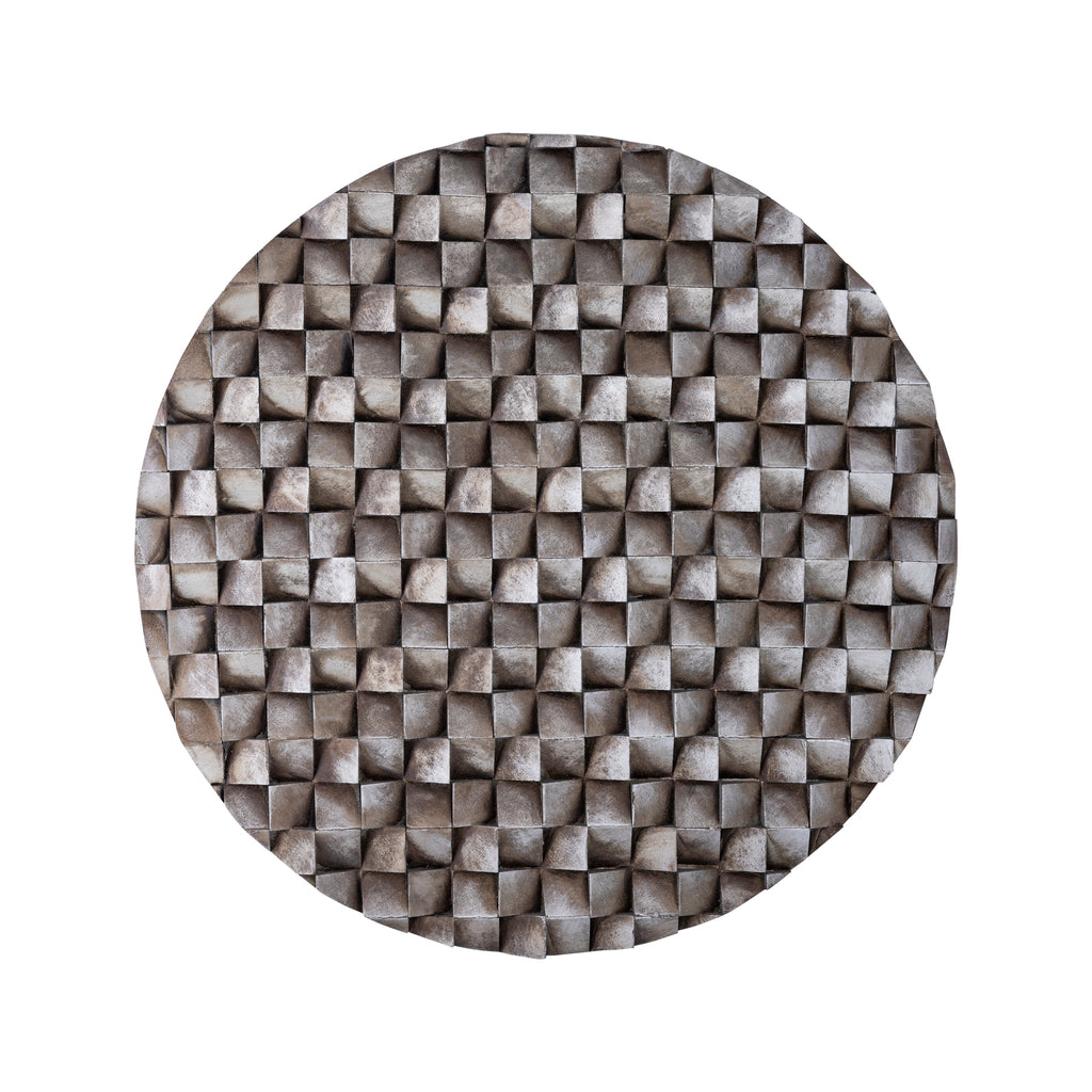 Zoaya Bronze mdf wood wall panel 3D cubes round S