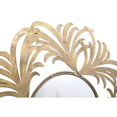 Zolas Gold metal wall mirror flower frame round