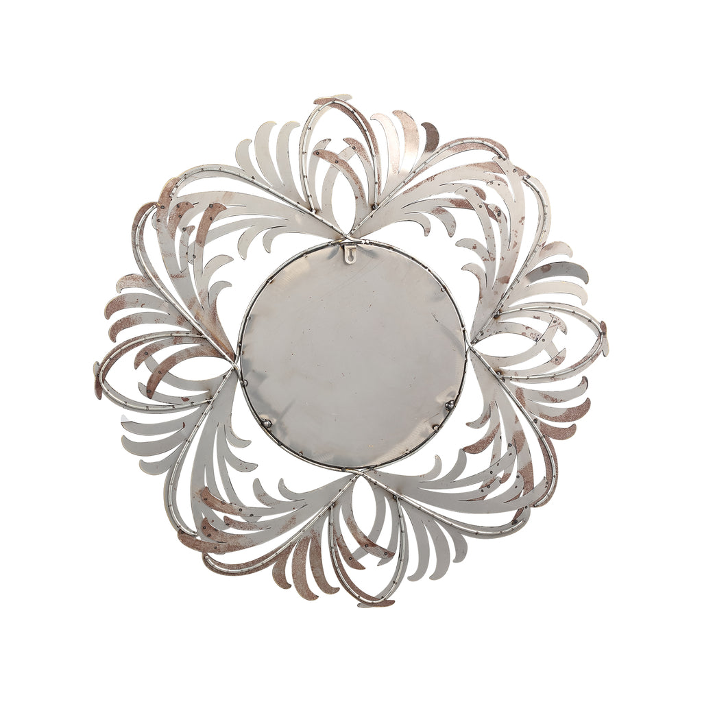 Zolas Gold metal wall mirror flower frame round