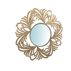 Zolas Gold metal wall mirror flower frame round